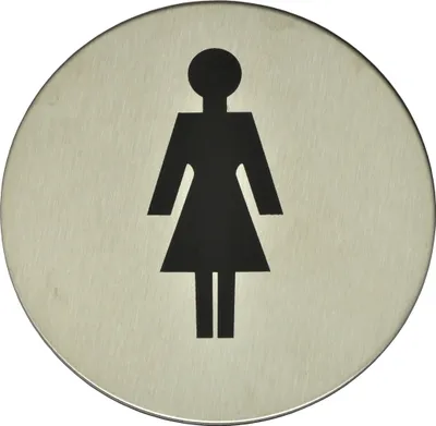 Produktbild von WC Schild / Toilettenschild Edelstahl -  Damen - 12 cm Ø