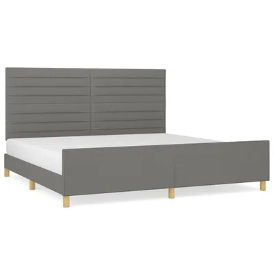 Produktbild von vidaXL Bettgestell ohne Matratze Dunkelgrau 200x200 cm Stoff