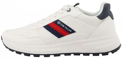 Immagine prodotto di Scarpe da uomo Tom Tailor, modello sportivo con lacci, colore bianco, ideali per il tempo libero