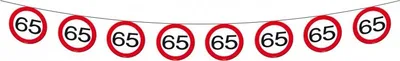 Produktbild von 65. Geburtstag Verkehrsschild Wimpelkette