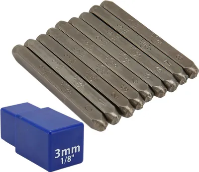 Produktbild von 9 Stück Metall-Zahlenstempel, 0,3 cm, Hartstahl, breite Anwendung, Stempelset für Handwerk, Schmuck, DIY