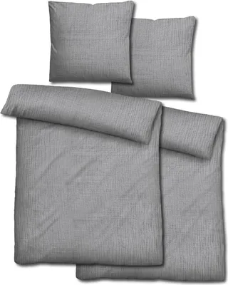 Immagine prodotto di Doppelpack Sleezzz® Musselin Bettwäsche grau 135 x 200 cm + 80 x 80 cm