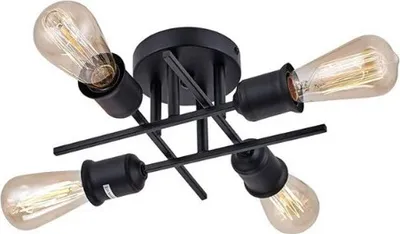 Obrázek produktu pro (Černá) Moderní stropní svítidlo do obývacího pokoje, stropní lustr se 4 světly, závěsné lustrové osvětlení do kuchyně, jídelny, ložnice