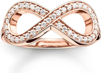 Produktbild von TR2014-416-14-46 Ring Infinity rosèvergoldet Zirkonia weiß TR2014-416-14 Thomas Sabo