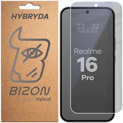 Produktbild von Hybridglas mit Privatschutzfilter für Realme 16 Pro 5G, Bizon Hybrid Shadow, Matt