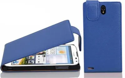 Produktbild von Cadorabo Schutzhülle für Huawei ASCEND G610 Hülle in Blau Flip Etui Handyhülle Case Cover Kunstleder