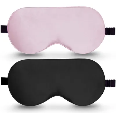 Immagine prodotto di Maschera per dormire in seta - 100% seta di gelso - Fascia regolabile - Set da 2