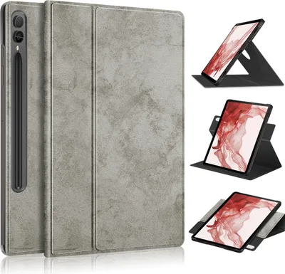 Produktbild von Für Samsung Galaxy Tab S10 FE / S9 u. FE 360 Grad Kunstleder Hülle Tablet Tasche