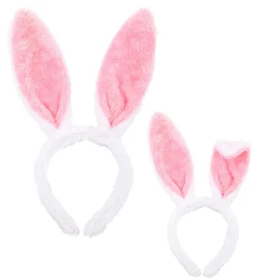 Produktbild von Haarreif mit Hasenohren - Weiß Rosa | Zubehör Hasenkostüm Bunny