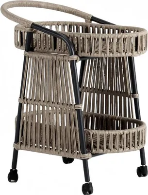 Produktbild von Küchenwagen Rattan Kitchen Furniture Rolling Table Rattan Serving Trolley