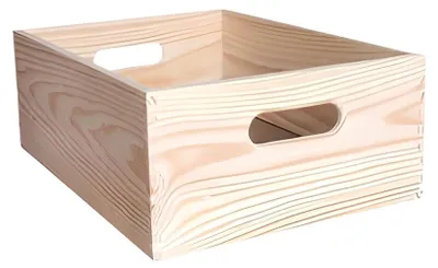 Produktbild von Stapelbare Aufbewahrungsbox aus massivem Kiefernholz, 40 x 30 x 15 cm