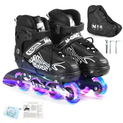 Produktbild von Verstellbare Inline-Skates mit beleuchteten Raedern Skates Outdoor-Skates fuer Kinder Jungen Maedchen Damen