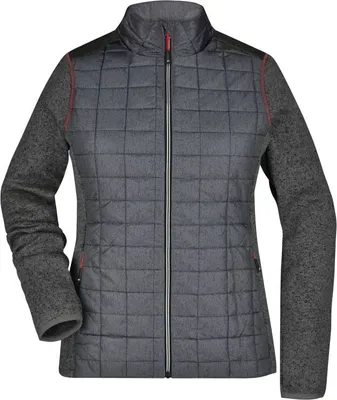 Produktbild von Strickfleecejacke im stylischen Materialmix grey-melange/anthracite-melange, Gr. XS