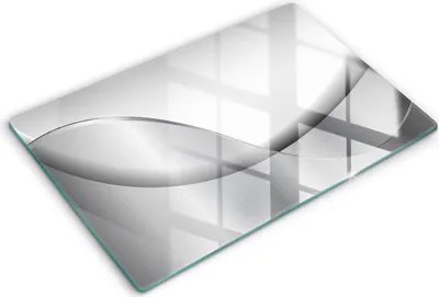 Produktbild von Glasschneideplatte - Herdabdeckplatte - 80x52 cm -Schneidebrett - Spritzschutz -Abstraktionsdesignlinien