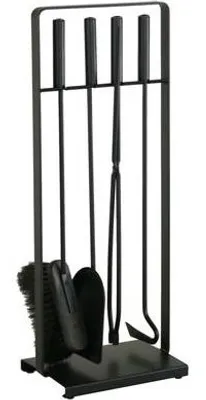 Produktbild von Heibi Kaminbesteck aus Stahl 5-teilig schwarz modern 25x17x64 cm