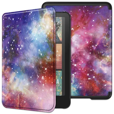 Image de Pour Amazon Kindle 12e génération 2024 : housse WakeUP Smart Cover, motif Voie lactée