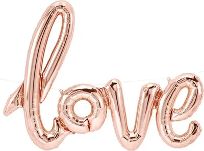 Produktbild von Folienballon mit der Aufschrift LOVE, Roségold, 1 Stk.