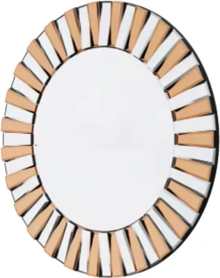 Image de Opulence Miroir élégant - Miroir mural rond - 80 cm - Sans éclairage - Salon