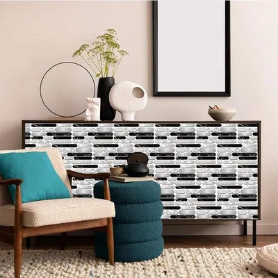 Produktbild von Famanu Fliesenaufkleber 12 Stück Mosaik 15 x 30 cm - Selbstklebende Dekoration für Küche und Bad