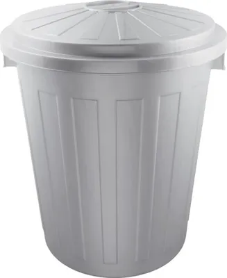 Obrázek produktu pro Praktické vědro s víkem - 50 litrů - stříbrné - plastové
