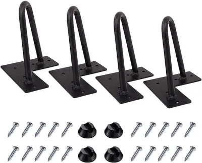 Produktbild von Schrankfüße 10 cm, Haarnadel Tischbeine aus schwarzem Metall im 4er Set, Möbelfüße für DIY Möbel