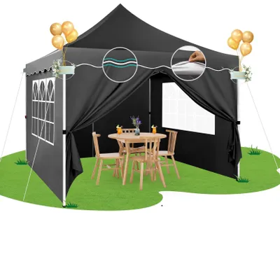 Image de Tente de réception - Pavillon - Tente de fête - Tente de jardin - Abri - 3x3 mètres - Quatre parois latérales amovibles