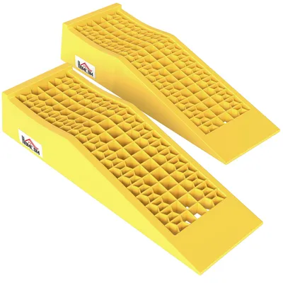 Immagine prodotto di Set 2 Rampe di Carico in Plastica per Auto con Capacità 3 Tonnellate e Superficie Antiscivolo, Giallo
