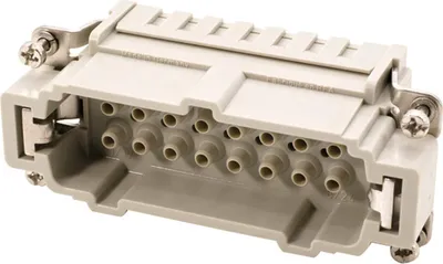 Image de HARTING Han 6HvE avec 2 contacts de commutation, insert à broches (M), connexion serti, 8 pôles 6/2+PE 830 V - 500 V, contact de 16 A -