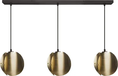Productafbeelding van OSRAM Decor Vouwlamp Globe, lineair model, 3x E27, goud, staal met elektroplatering, industriële stijl, stoffen kabel