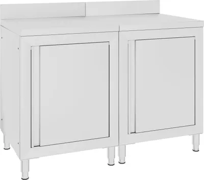 Image de Table de travail commerciale avec armoire 120x60x96 cm Inox
