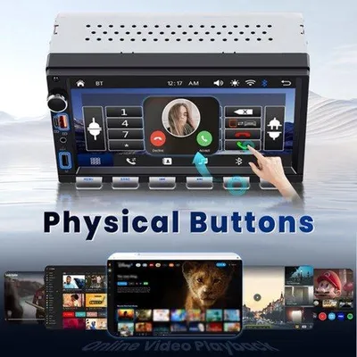 Zdjęcie produktu dla Radio samochodowe 2 DIN z ekranem dotykowym - wyświetlacz 7 cali - moc 180 wat - Bluetooth, USB, AUX - bezprzewodowe połączenie Carplay i Android Auto