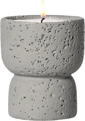 Image de 6,5cm Porte-bougie odorant en ciment, Porte-bougie moderne pour bougies à chauffe-plat, Formes de bougies vides DIY Pour Décoration de table, Fête, Noël, Décoration de maison(Gris)