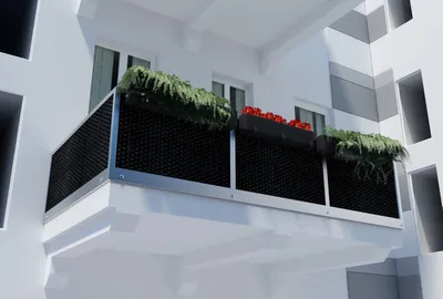 Produktbild von Polyrattan PVC Sichtschutz Matte 300x90 Balkon Zaun Windschutz schwarz