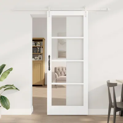 Produktbild von Stabli Schiebetür mit Beschlägen Set Weiß 83x211 cm Massivholz Kiefer - Haustüren DE6540212