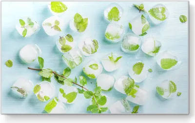 Produktbild von DEQORI Frühstücksbrett Glas 23x14 cm 'Minzige Frische' Schneidebrett Schneideplatte