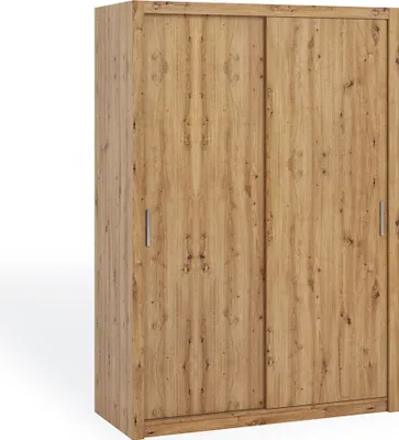 Produktbild von Schiebetürenschrank Zenit 150 cm, Kleiderschrank, Stilvoll Schlafzimmerschrank (Farbe: Artisan Eiche, ohne Spiegel)