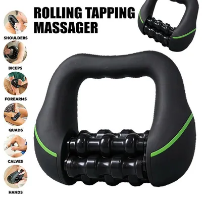 Immagine prodotto di Massaggiatore elettrico per il corpo - Massaggiatore a percussione portatile - Massaggio dei tessuti profondi per i muscoli - Testa di massaggio rotante - Rigenerazione muscolare dopo la corsa - Ricarica tramite USB-C - Corpo in ABS
