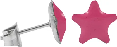 Produktbild von Chirurgenstahl Ohrstecker Emaille Stern Farbe - Pink