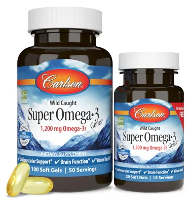 Immagine prodotto di Softgel di olio di pesce Omega-3 - 1200 mg - confezione da 100 + 30 capsule