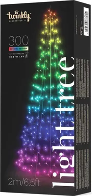 The image shows the packaging of a Twinkly LED light tree.