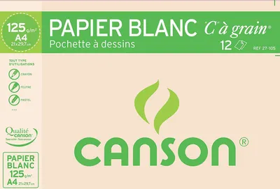 Image de CANSON C200027105 CANSON Zeichenpapier "C" à Grain, DIN A4, 125 g/qm