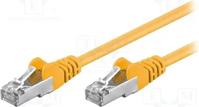 Image de 1 câble RJ45-Kabel, 0,5 mètre, jaune, catégorie 5e, gaine en PVC