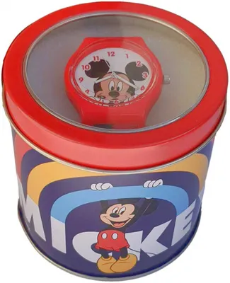 Obrázok produktu pre plechové hodiny Mickey Mouse junior 23 cm červené