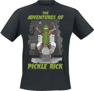 Produktbild von Rick And Morty - "Adventures Of Pickle Rick" T-Shirt für Herren/Damen Uni HE1983 (S) (Schwarz)