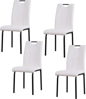 Produktbild von Esszimmerstuhl Denton Kunstleder Weiß 4er-Set
