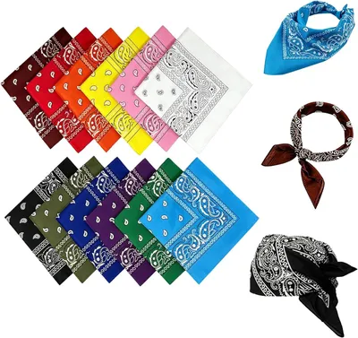 Imagen del producto de Pañuelo con estampado paisley, 55x55 cm, multifuncional, ideal para ciclismo