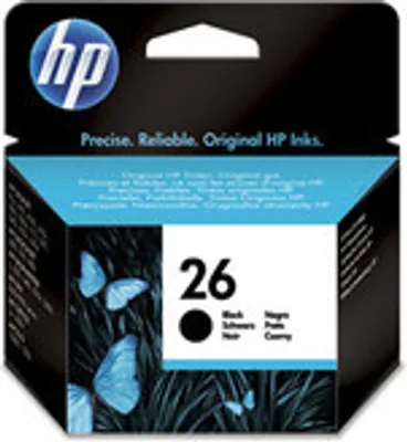 Obrázok produktu pre HP 26, Štandardná výťažnosť, Čierna, Atrament na pigmentovej báze, 1 kusov