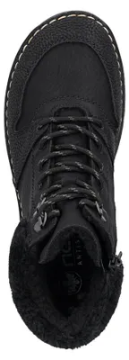 Produktbild von Rieker Damen Stiefelette Strickeinstieg Schnürschuh mit Reißverschluss 44555, Größe:39 EU, Farbe:Schwarz