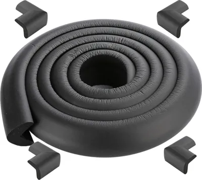 Produktbild von 2 Meter Länge Tischkantenschutz Babyprojektor + 4 Ecken (schwarz) weich ungiftig und umweltfreundlich