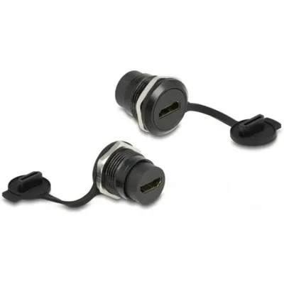 Produktbild von DeLOCK HDMI-A Einbaubuchse mit Staubschutzkappe, Schwarz, HDMI-A, HDMI-A, Weiblich, Weiblich, Kunststoff